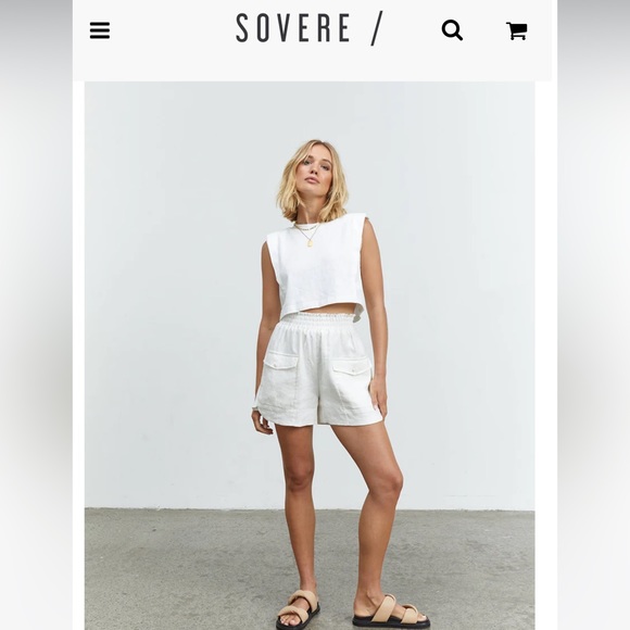 sovere Pants - Sovere Anthropologie NWT white linen shorts small